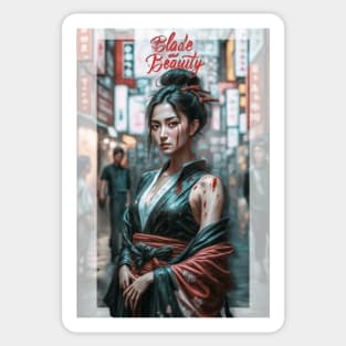 Proud Warrior: Resilient Japanese Woman Sticker